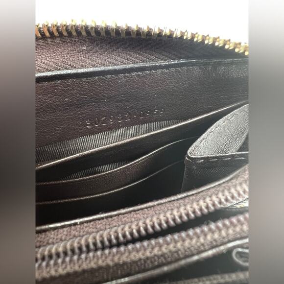Gucci Vintage Leather Interlocking GG Logo Guccissima Long Zip Around Wallet - Picture 14 of 16
